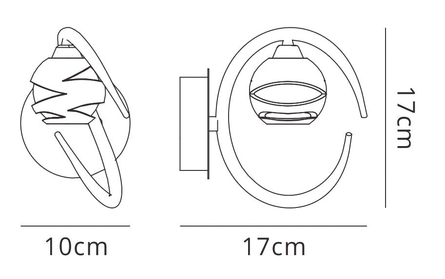 Loop Wall Lamp Switched 1 Light G9 ECO, Polished Chrome by Mantra