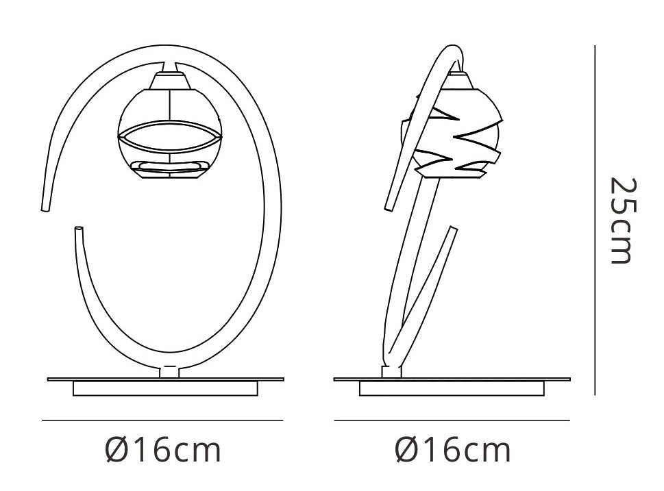 Loop Table Lamp 1 Light G9 ECO, Polished Chrome by Mantra