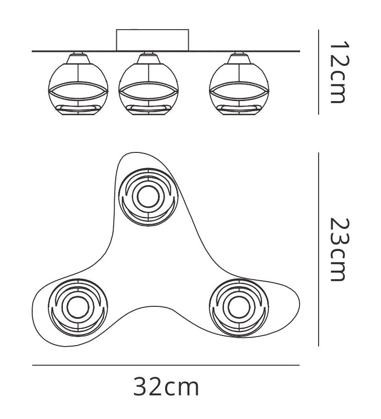 Loop Flush Ceiling 3 Light G9 ECO, Polished Chrome by Mantra