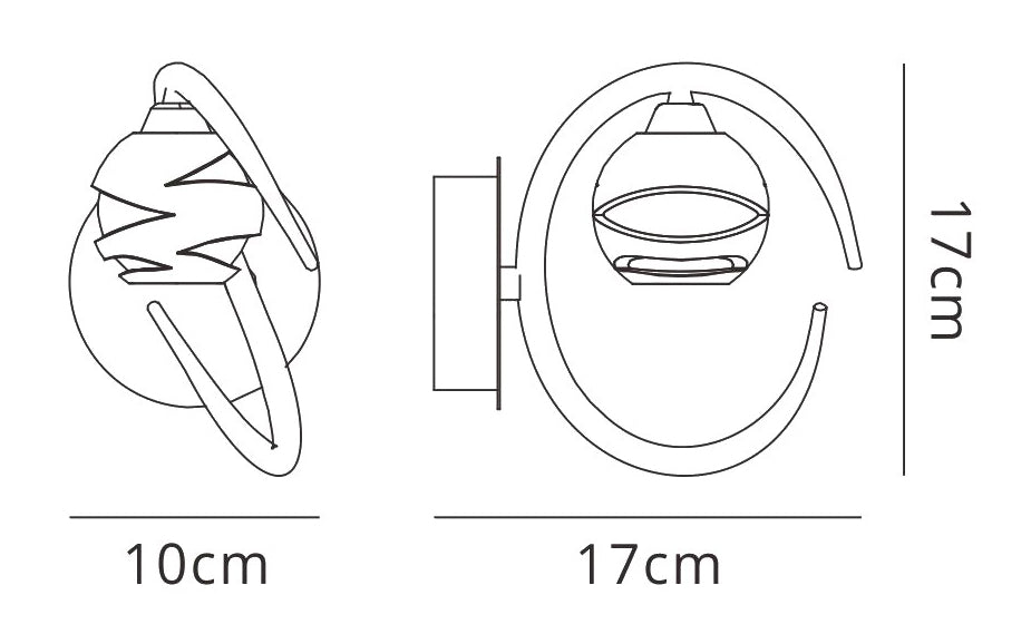 Loop Wall Lamp Switched 1 Light G9 ECO, Satin Nickel by Mantra