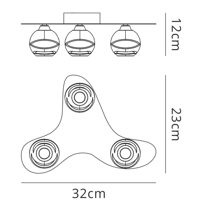 Loop Flush Ceiling 3 Light G9 ECO, Antique Brass by Mantra