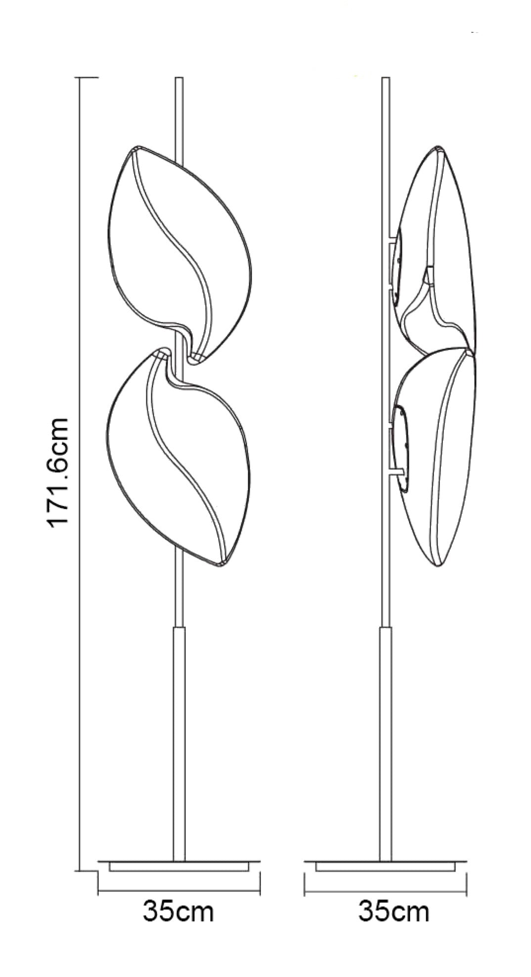 Natura Floor Lamp 4 Light E27 Indoor, Polished Chrome/Opal White by Mantra