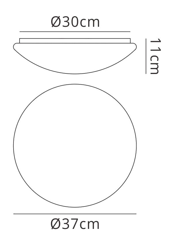 Zero Flush Ceiling/Wall 18W LED Medium 3000K, 1800lm, White Acrylic, 3yrs Warranty by Mantra