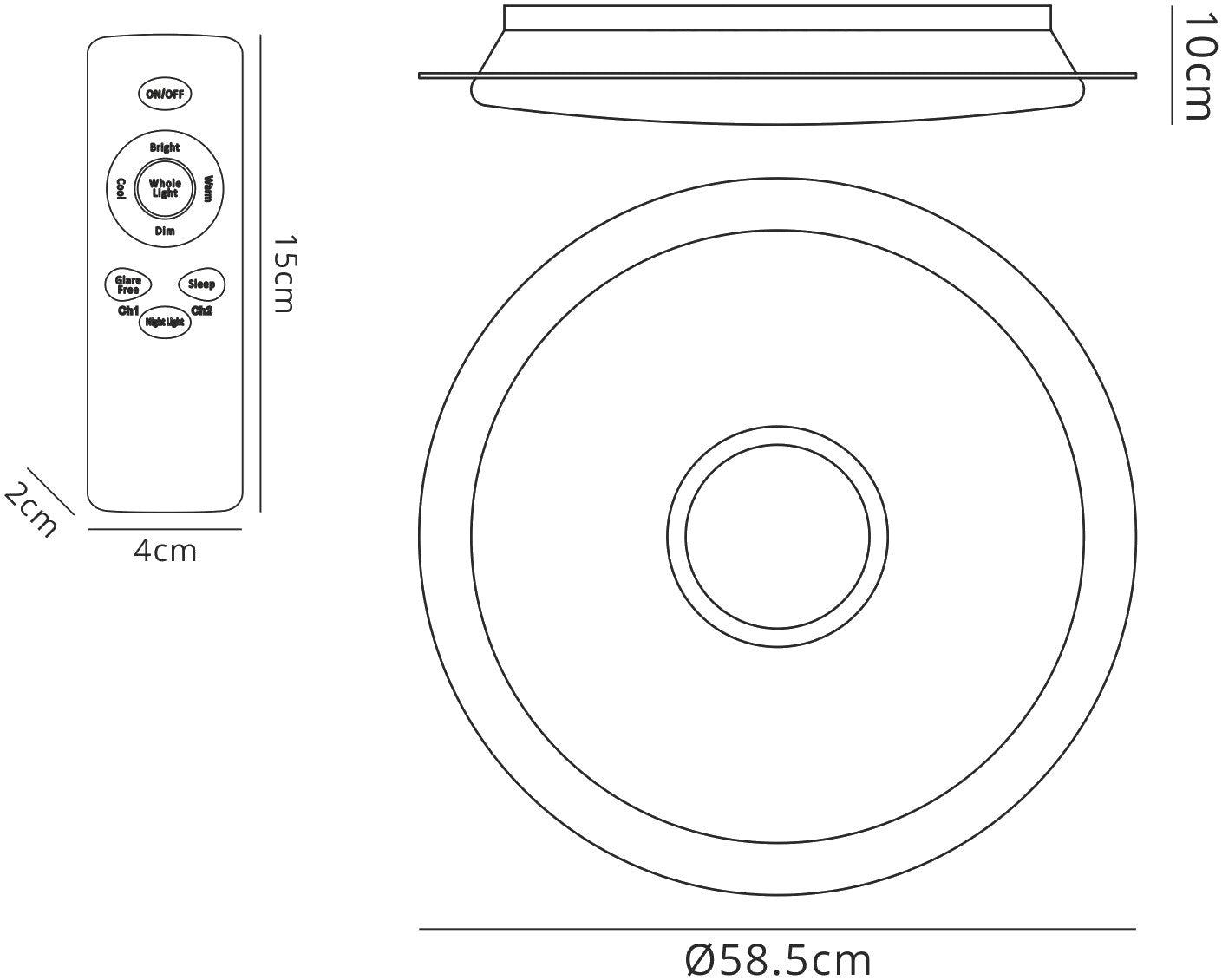 Maldivas 40W Tuneable White 3000K-6000K, 2800lm, Dimmable Flush Fitting With Remote Control, 3yrs Warranty by Mantra