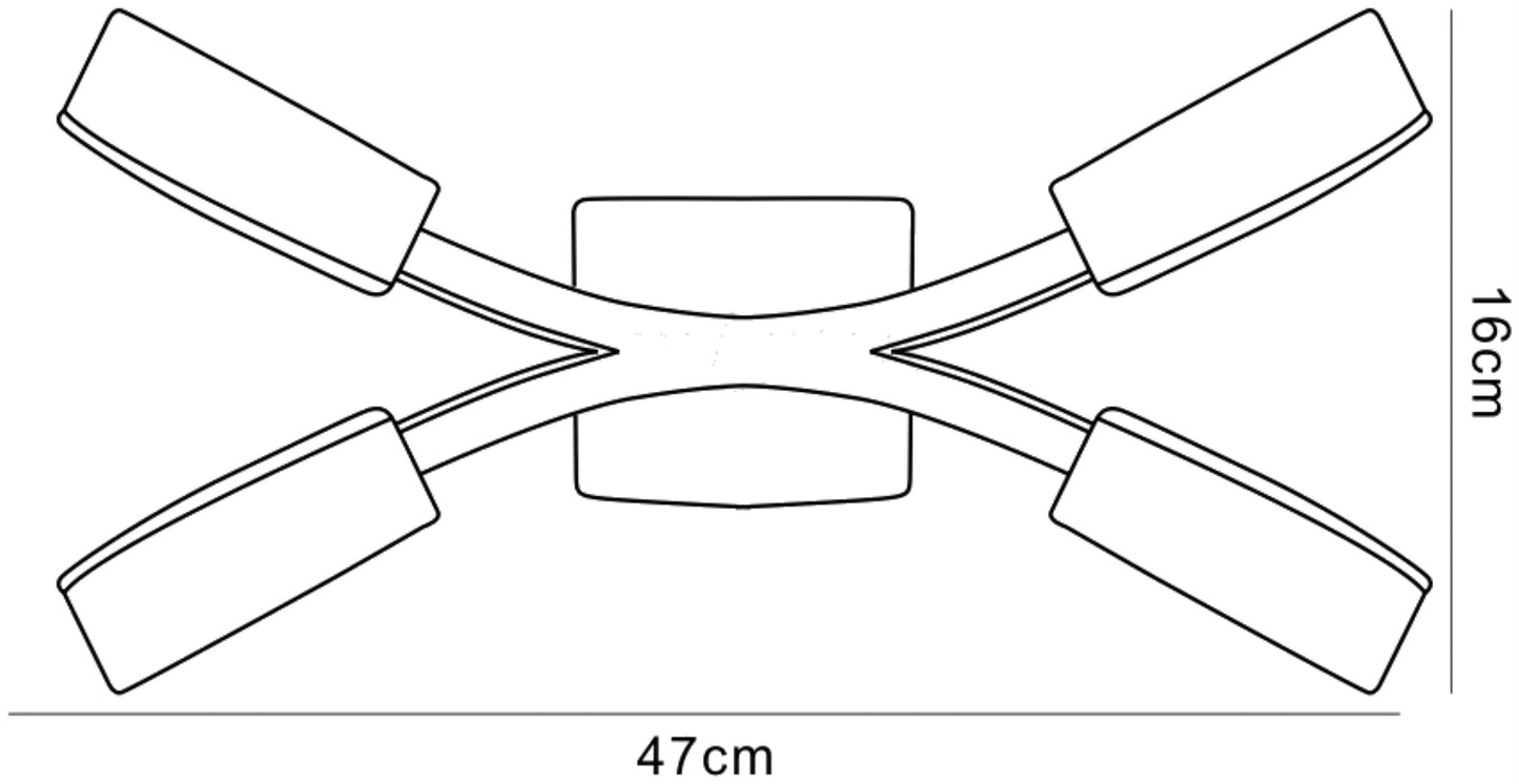 (0037 004) Arco Ceiling 4 Light G9, Satin Nickel by Mantra