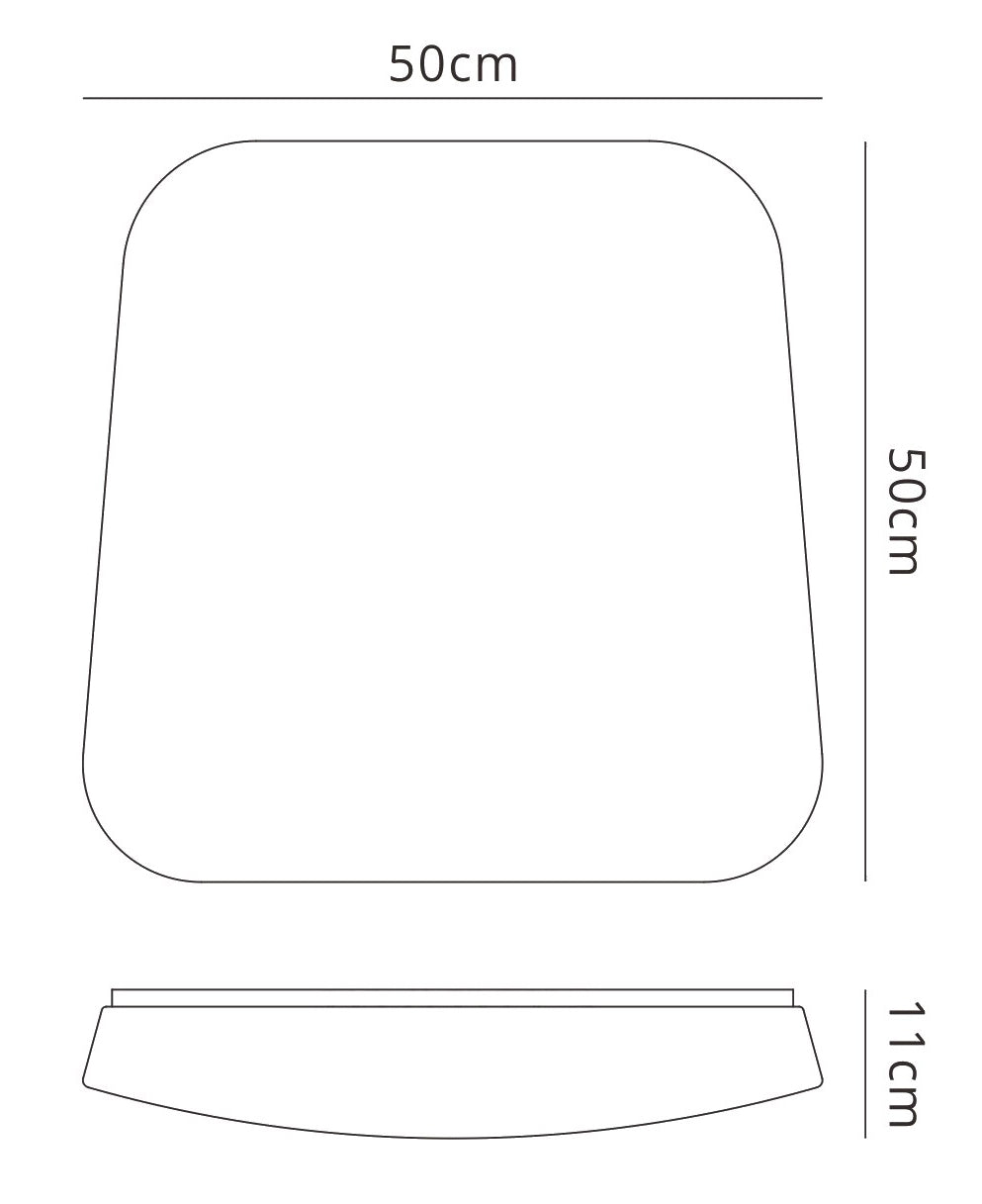 Quatro Flush Ceiling / Wall 28W Large LED 3000K, 2800lm, White Acrylic, 3yrs Warranty by Mantra