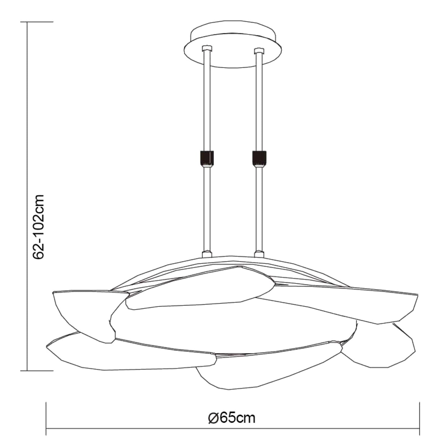 Mistral LED Telescopic 36W LED Round 3000K, 3240lm, Polished Chrome/Frosted Acrylic, 3yrs Warranty by Mantra