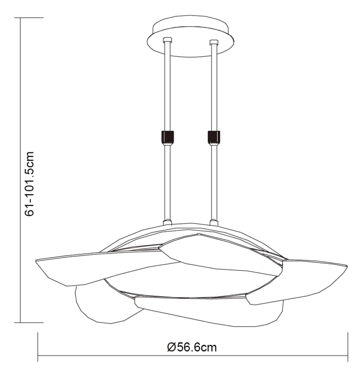 Mistral LED Telescopic 30W LED Round 3000K, 2700lm, Polished Chrome/Frosted Acrylic, 3yrs Warranty by Mantra