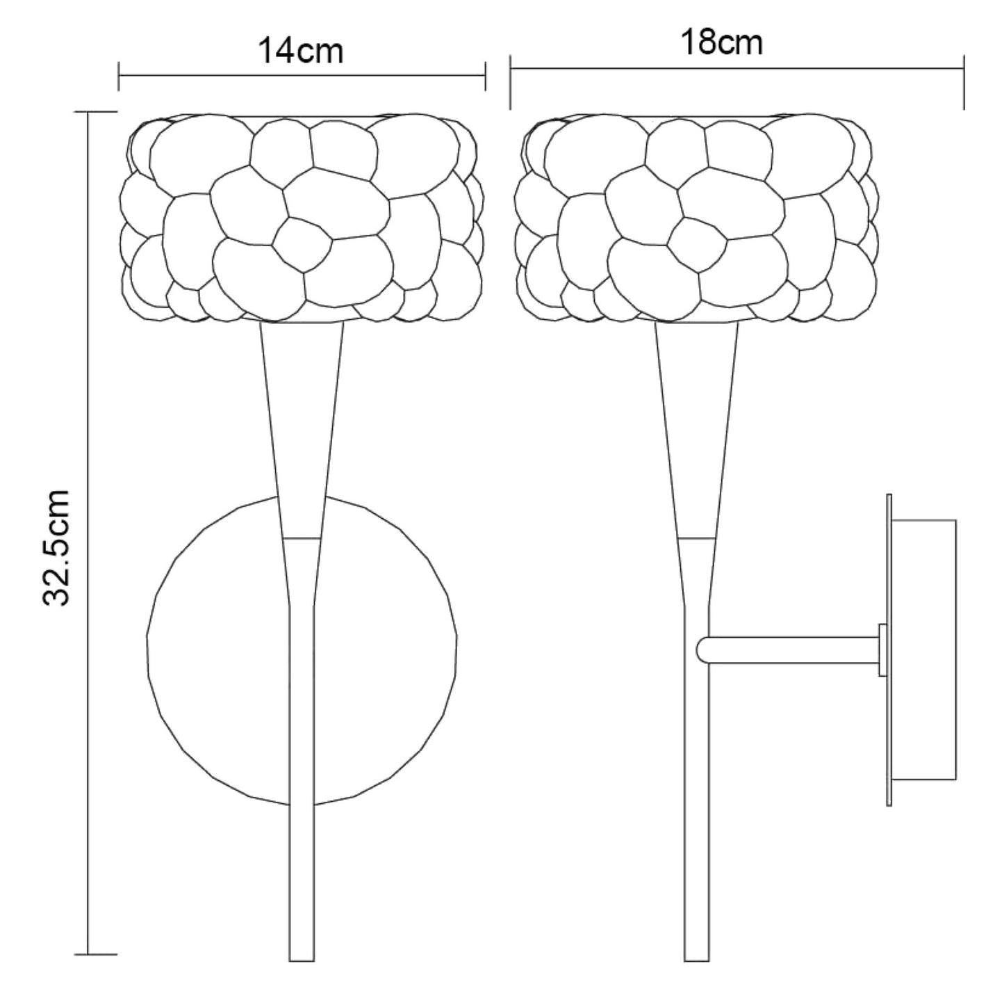 O2 Wall Lamp Switched 1 Light G9, Polished Chrome by Mantra