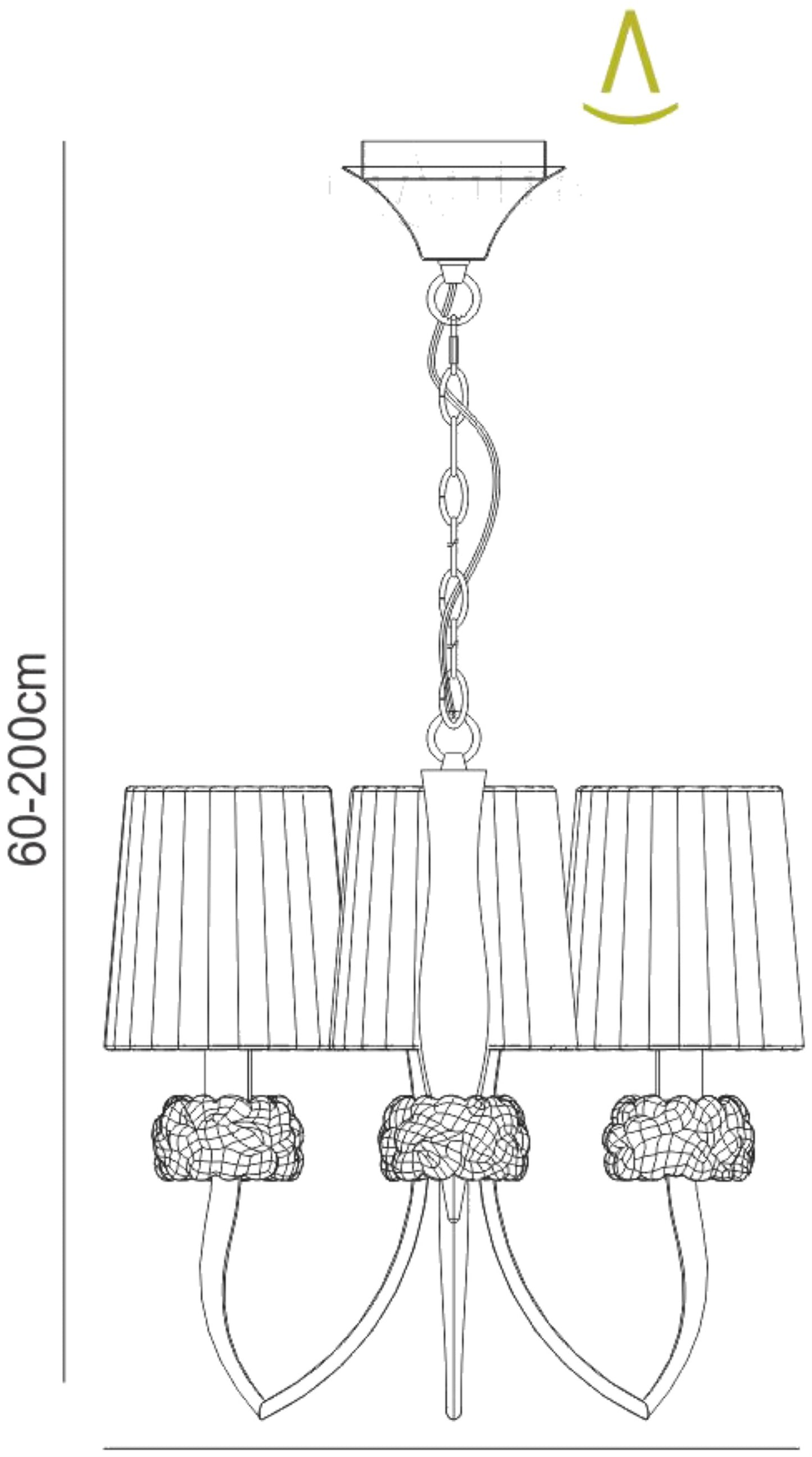 Loewe Pendant 3 Light E14, Polished Chrome With White Shades by Mantra