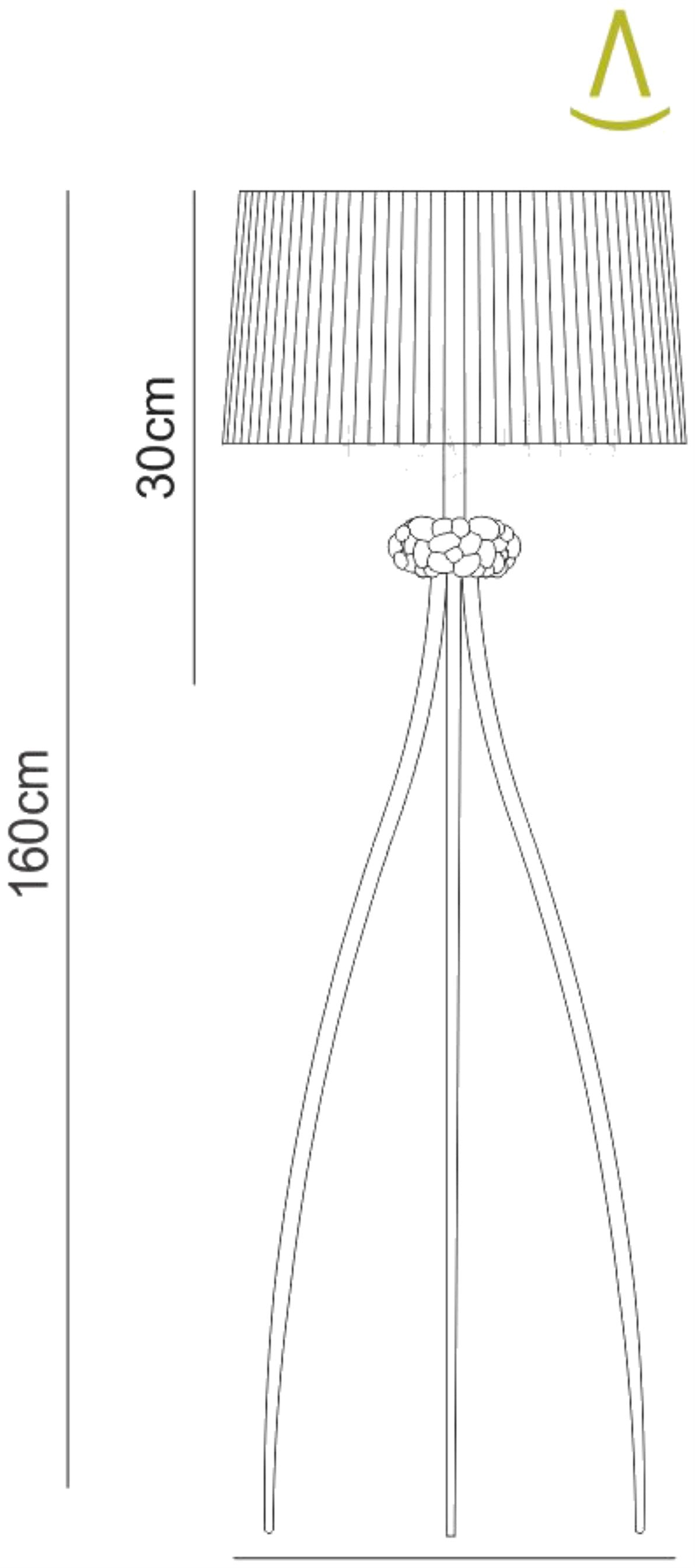 Loewe Floor Lamp 3 Light E27, Polished Chrome With Cream Shade by Mantra