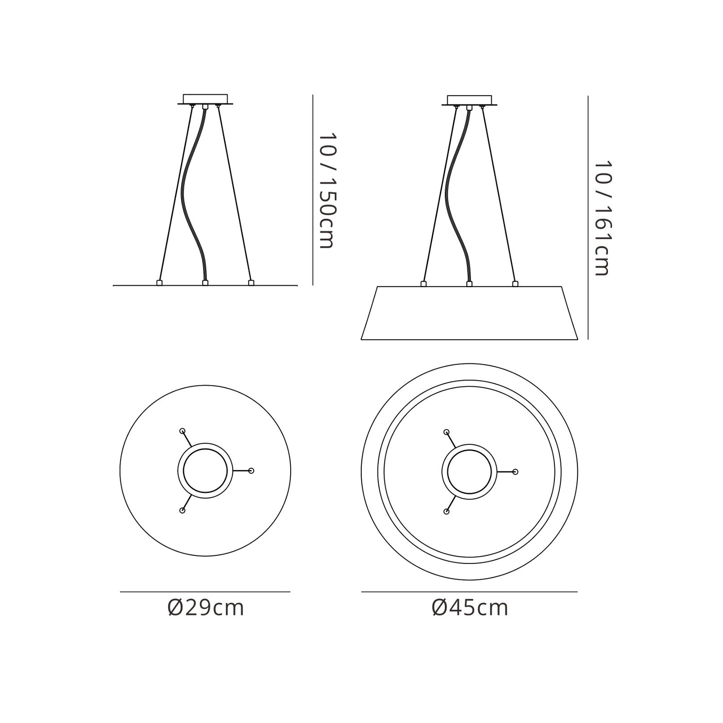 Sabina Pendant Kit 43CM, Polished Chrome/White Acrylic by Mantra