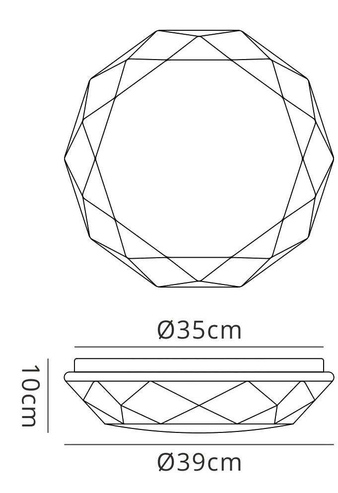 Diamante Flush Ceiling 21W LED 3000K,2100lm,White Acrylic,3yrs Warranty by Mantra