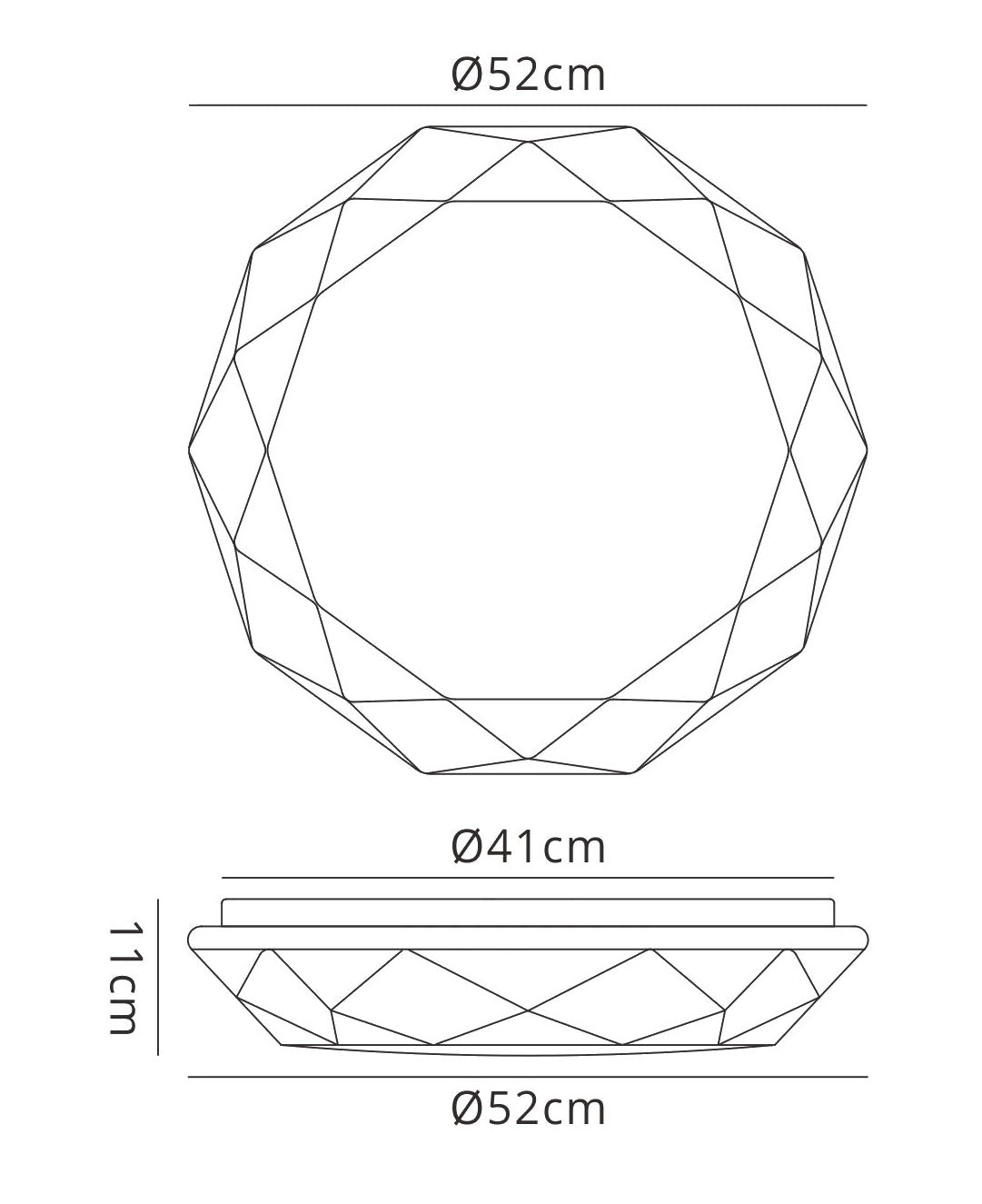 Diamante Flush Ceiling 30W LED 3000K,3000lm,White Acrylic,3yrs Warranty by Mantra