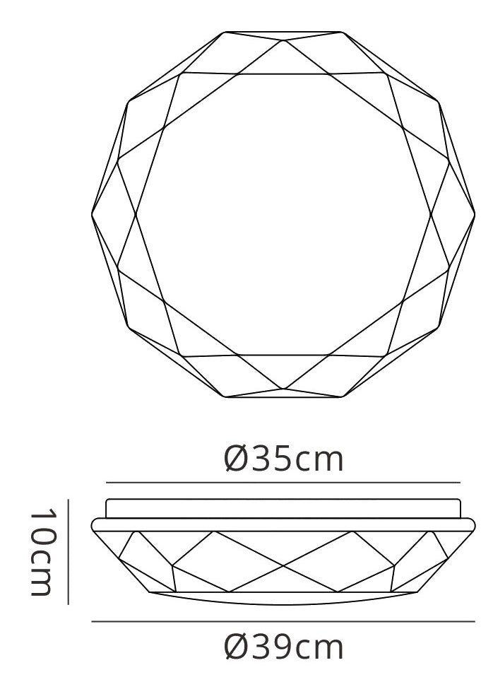 Diamante Flush Ceiling 21W LED 5000K,2100lm,White Acrylic,3yrs Warranty by Mantra