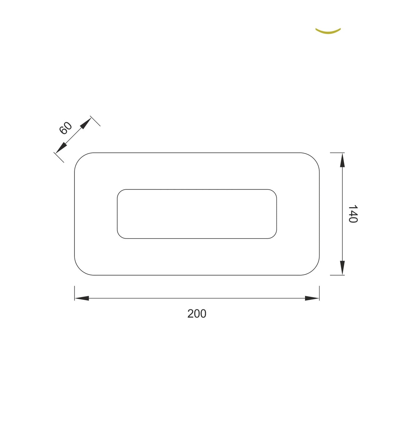 Sol Wall Lamp Rectangular 6W LED 4000K, 540lm, Aluminium / Acrylic, 3yrs Warranty by Mantra