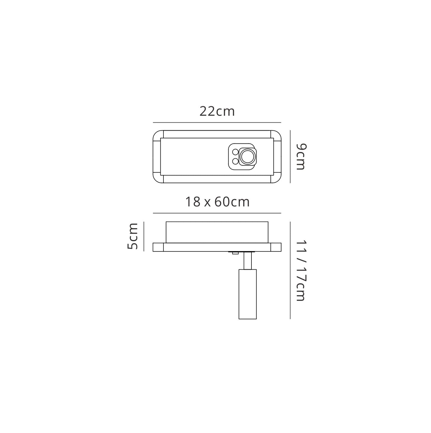 Ibiza Wall Lamp Single Head With Backlit Light 10W LED White 4000K, 700lm, 3yrs Warranty by Mantra
