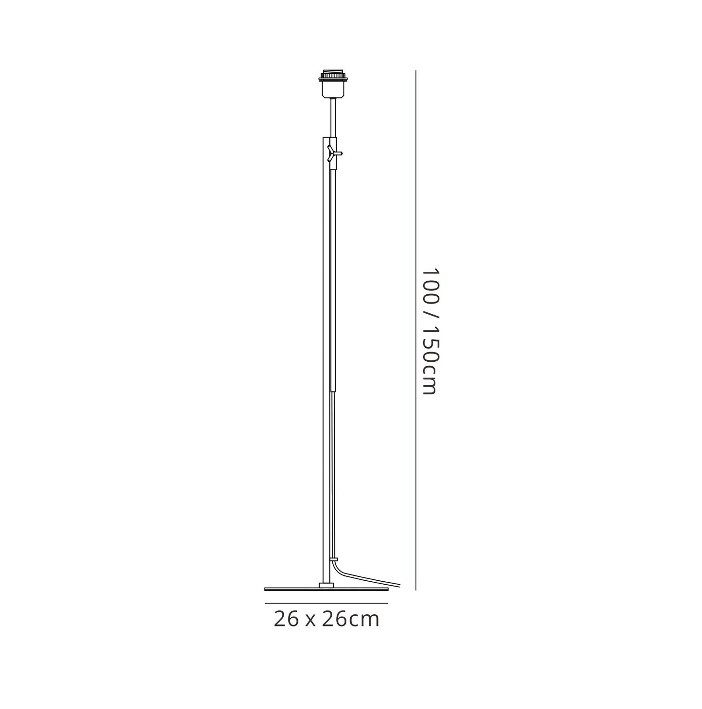 Habana Floor Lamp Telescopic 1 Light WITHOUT SHADE E27, Matt White/Polished Chrome by Mantra