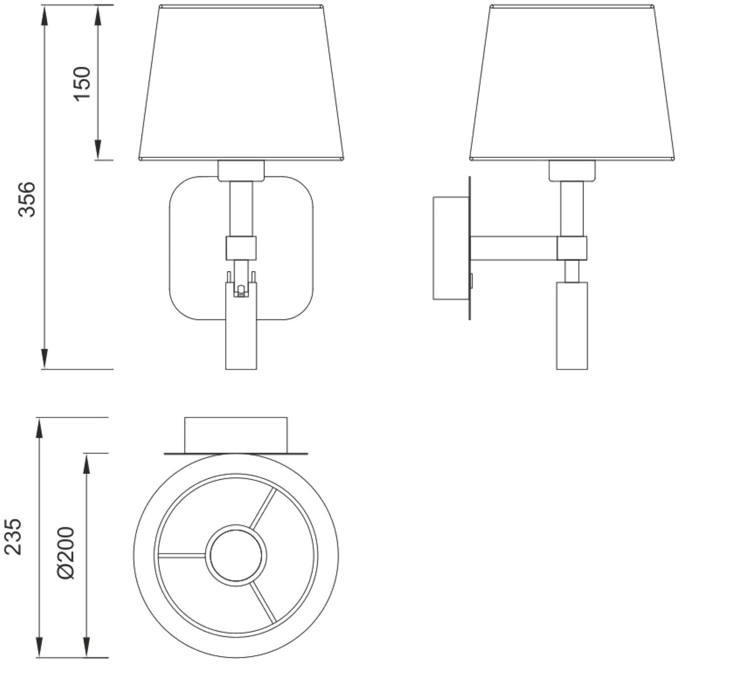 Habana Switched Wall Lamp 1 Light WITHOUT SHADE E27 + Reading Light 3W LED 4000K, 200lm, Matt White/Polished Chrome, 3yrs Warranty by Mantra