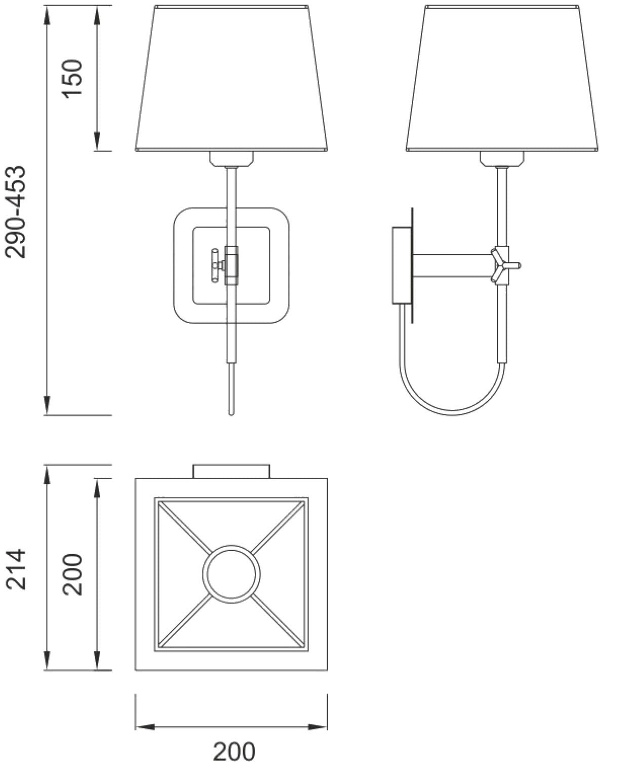 Habana Wall Lamp Telescopic WITHOUT SHADE 1 Light E27 , Matt White/Polished Chrome by Mantra