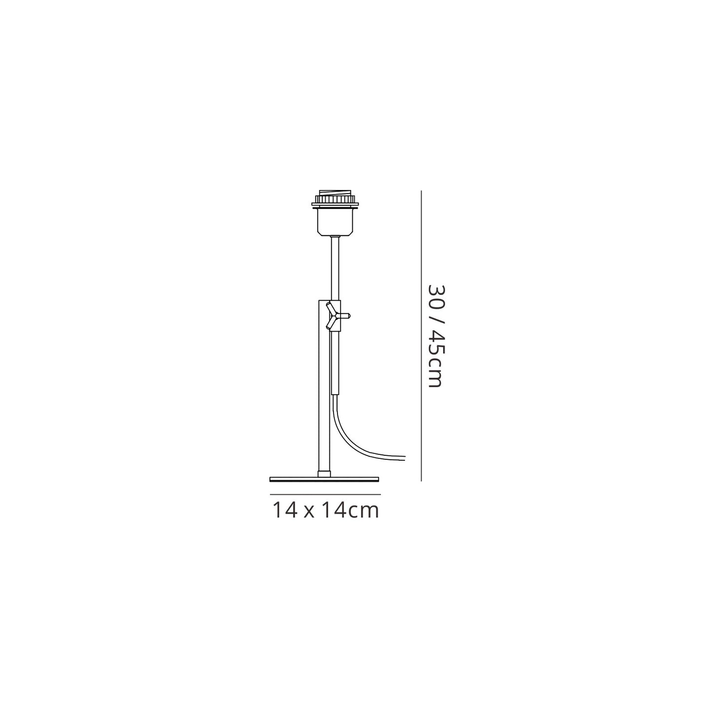 Habana Table Lamp Telescopic WITHOUT SHADE 1 Light E27 Black/Polished Chrome by Mantra