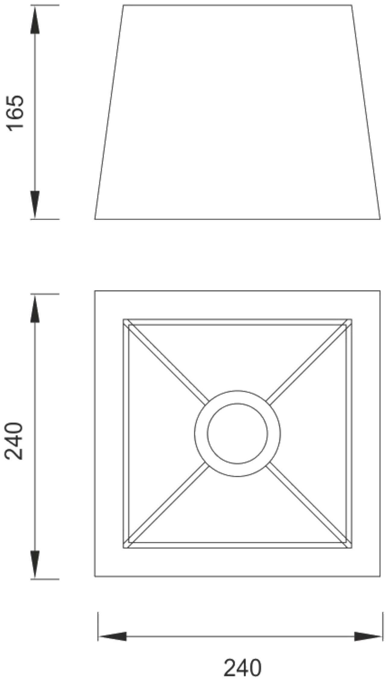 Habana White Square Shade 240/240x 165mm, Suitable for Table Lamps by Mantra