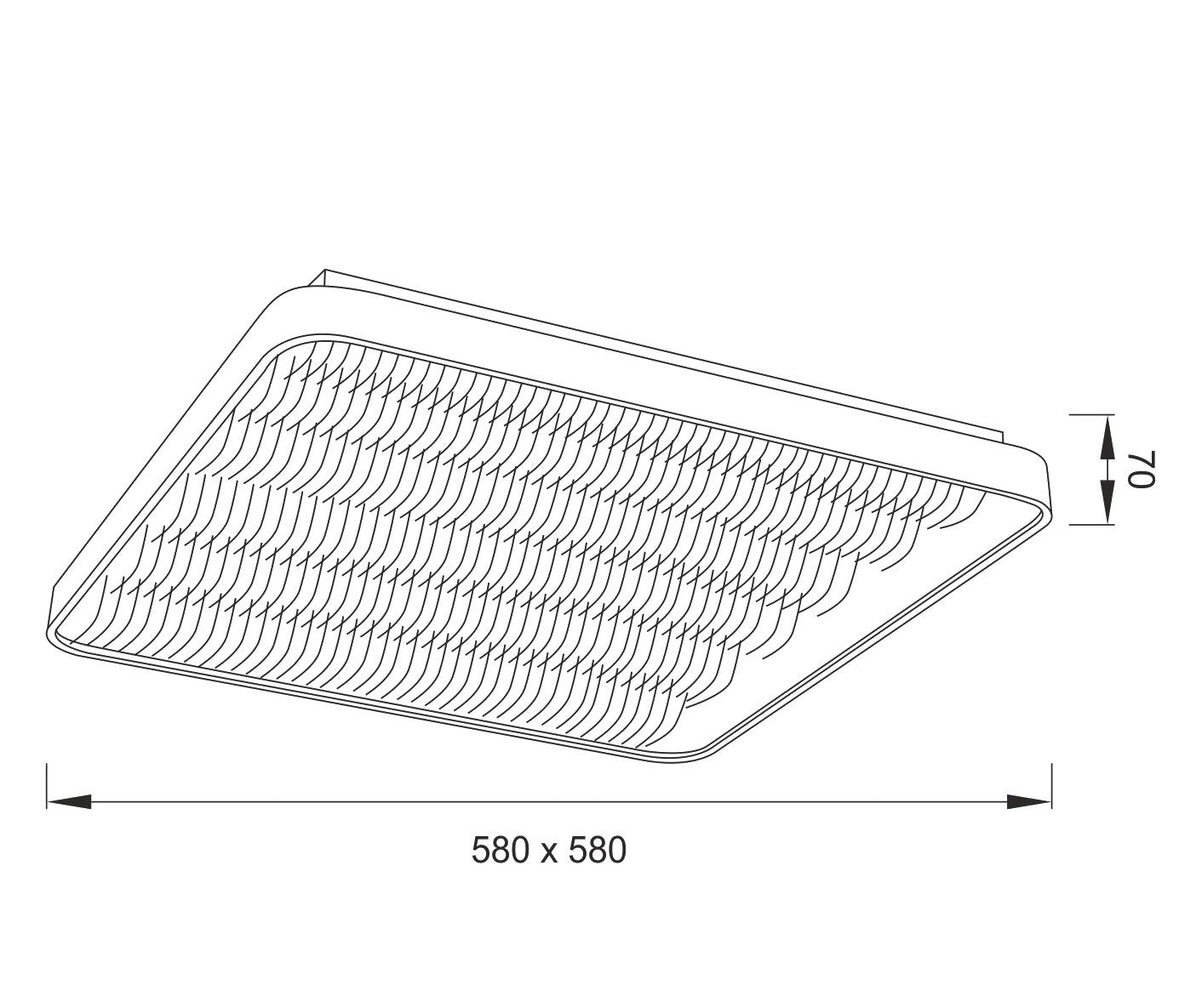 Reflex Flush 58cm Square 50W LED 3000K + 6000K, 3120lm, Aluminium / Acrylic, 3yrs Warranty by Mantra