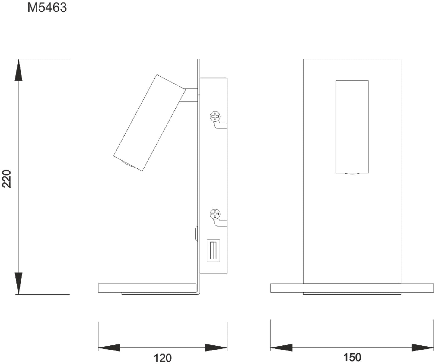 Nordica II Position Switched Wall Light With USB Socket, 180lm, 1x3W 3000K LED White/Beech, 3yrs Warranty by Mantra