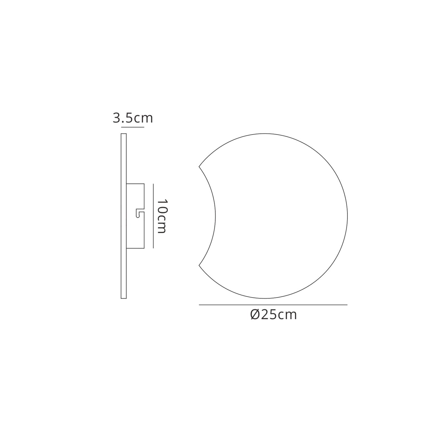 Petaca Wall Lamp 25cm Round, 480lm, 8W LED 3000K Matt White/Acrylic, 3yrs Warranty by Mantra