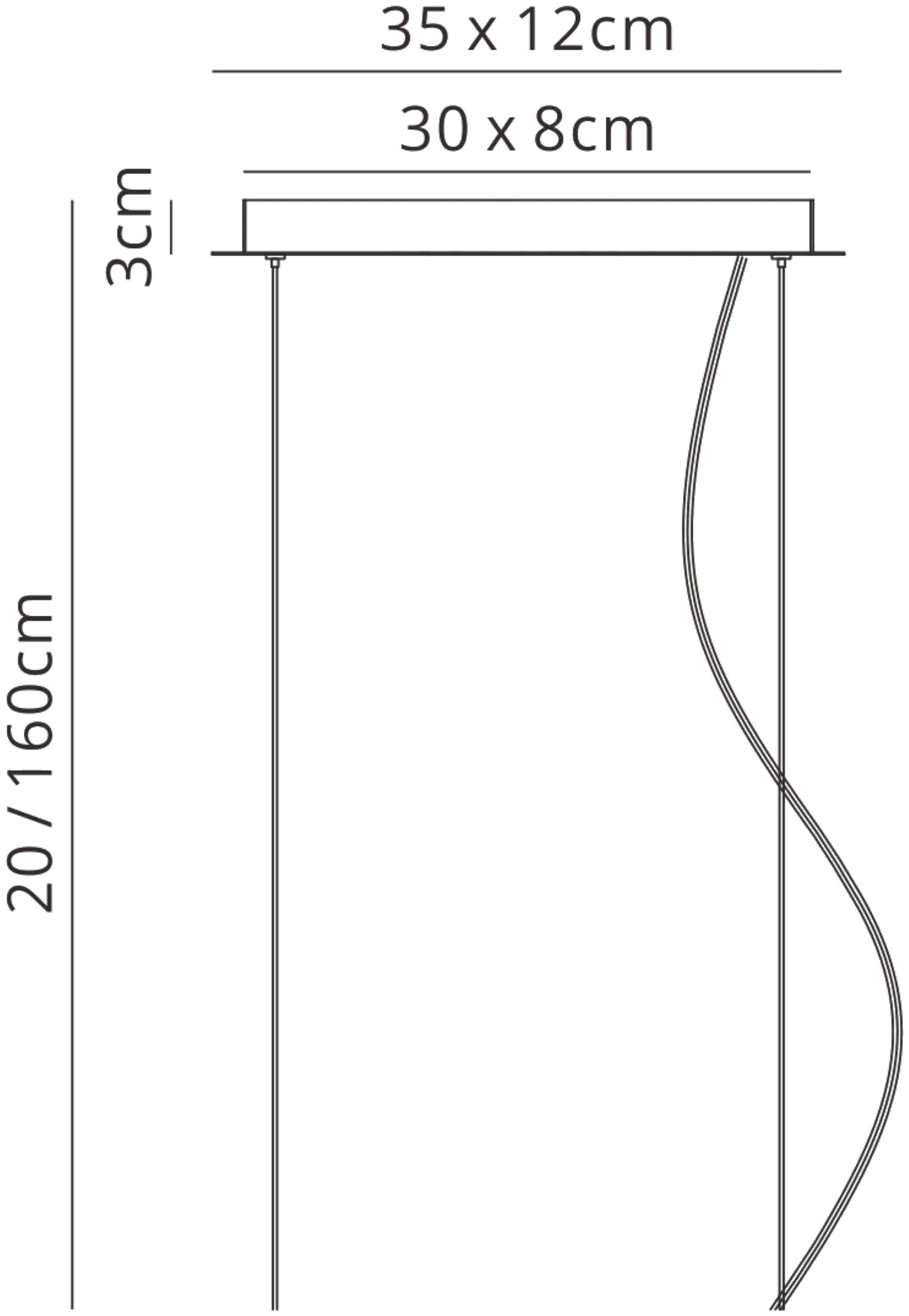 Cumbuco Linear Pendant Kit White For 5501 & 5503 by Mantra