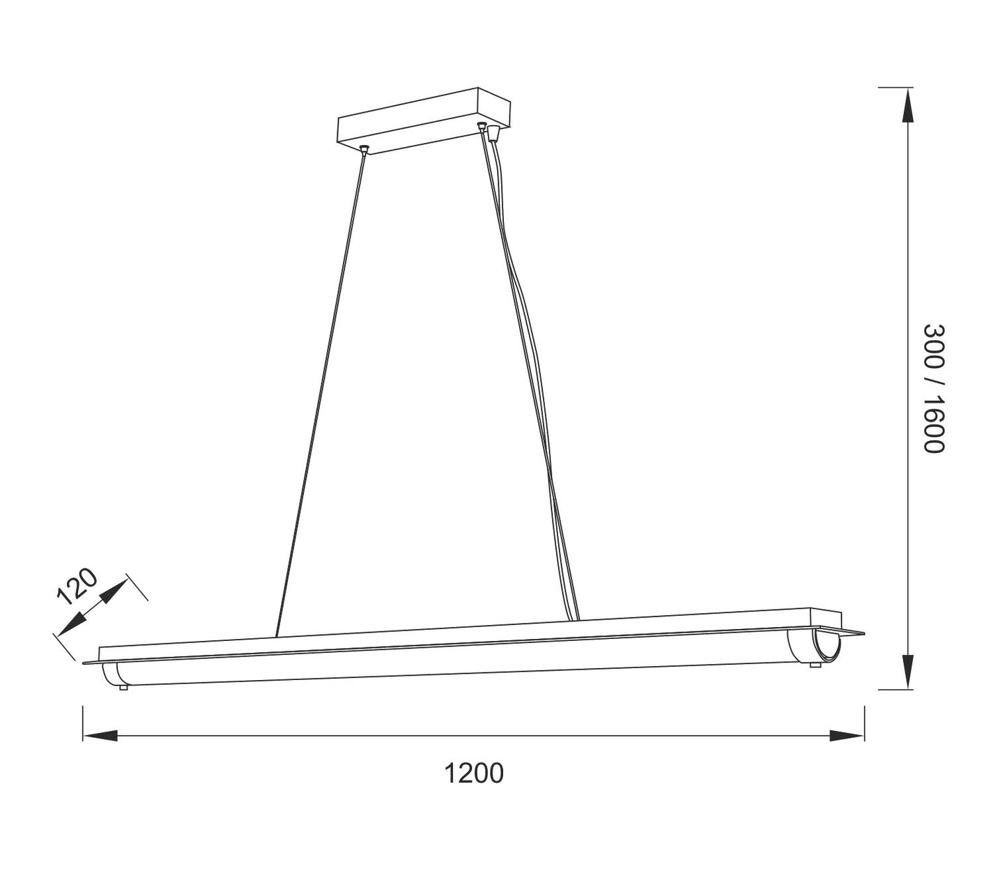 Tube Pendant 36W LED 4000K Polished Chrome/Mirror/Sand Diamond, 2800lm, 3yrs Warranty by Mantra