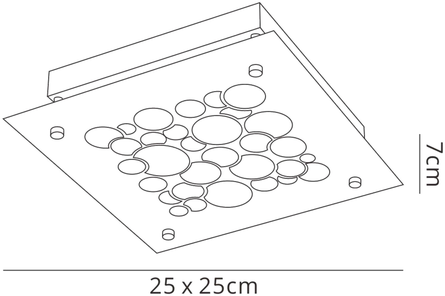 Coral Flush 25cm Square 15.5W LED 4000K Chrome / Crystal Sand, 620lm, 3yrs Warranty by Mantra