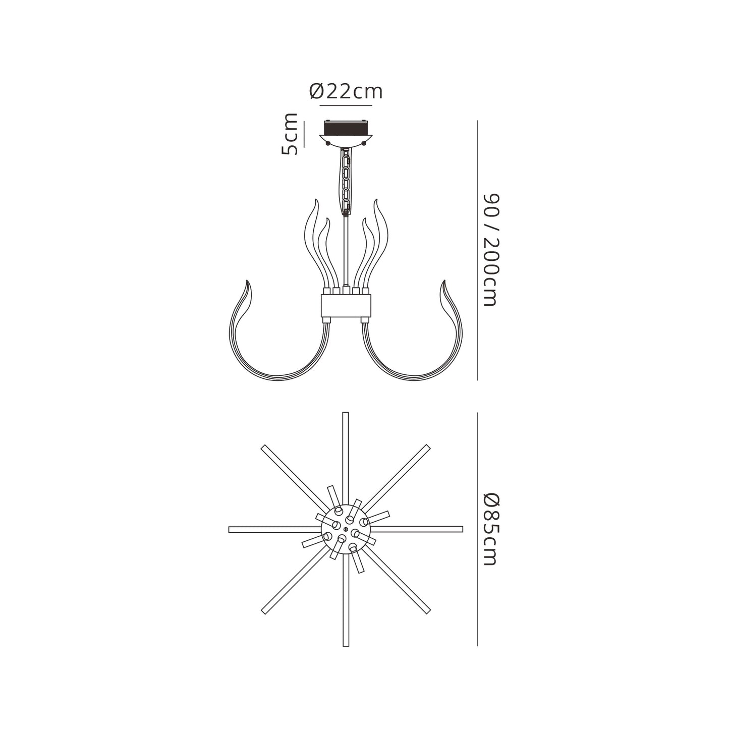 Versailles Ceiling LED Light 155W, 7461lm, 3000K, 3 Way Relay, Polished Chrome/White Acrylic, 3yrs Warranty by Mantra