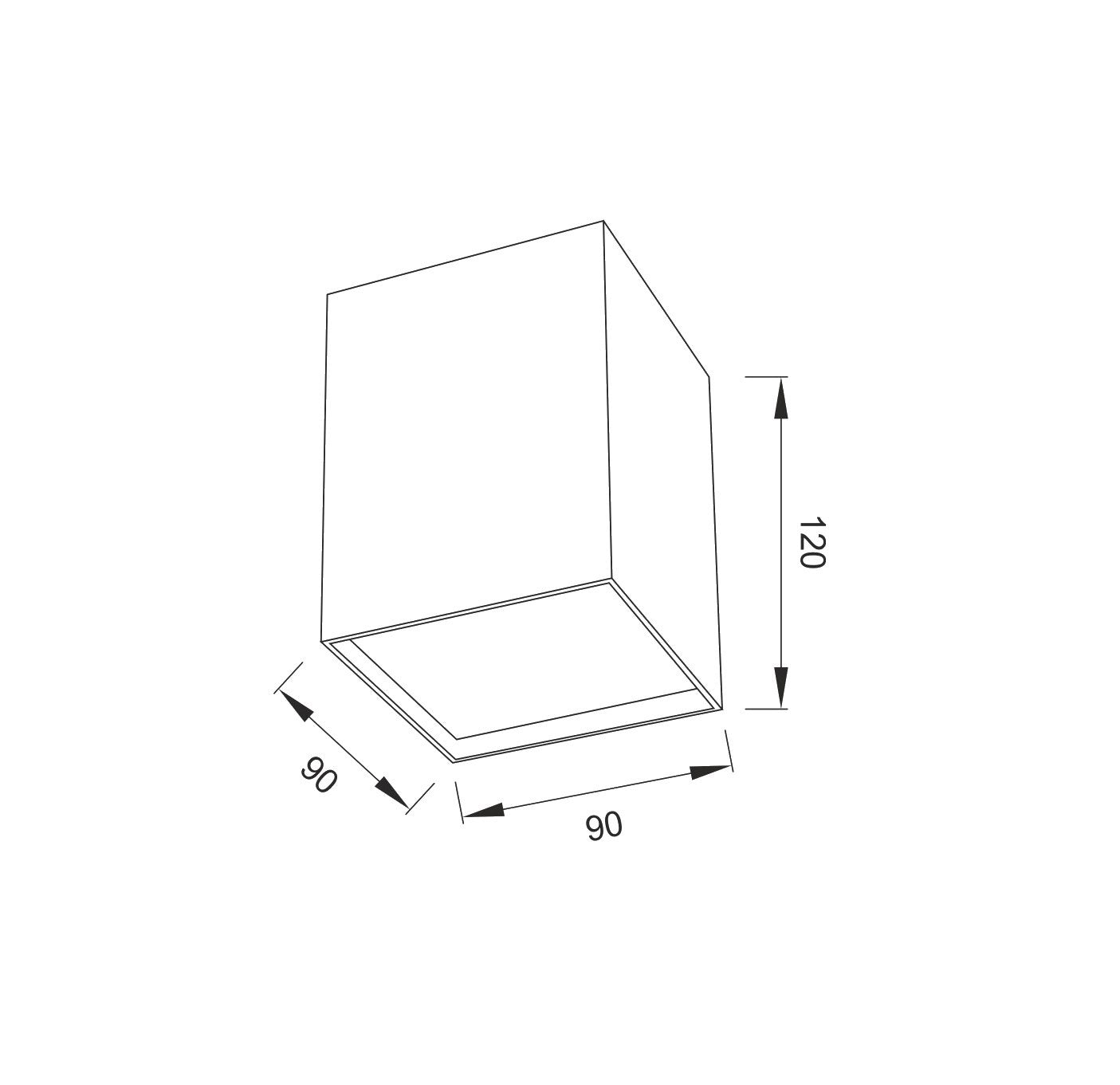 Kailua Flush Square 1 x GU10, Silver by Mantra