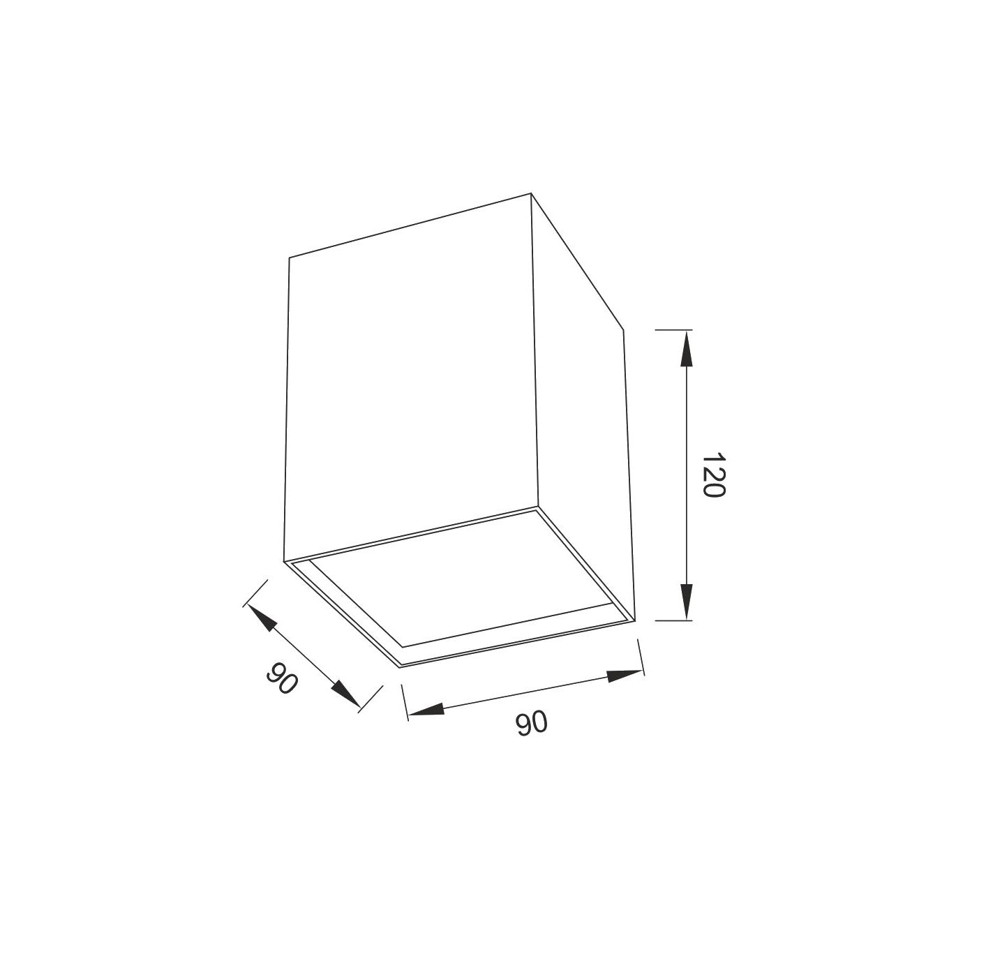 Kailua Flush Square 1 x GU10, White by Mantra