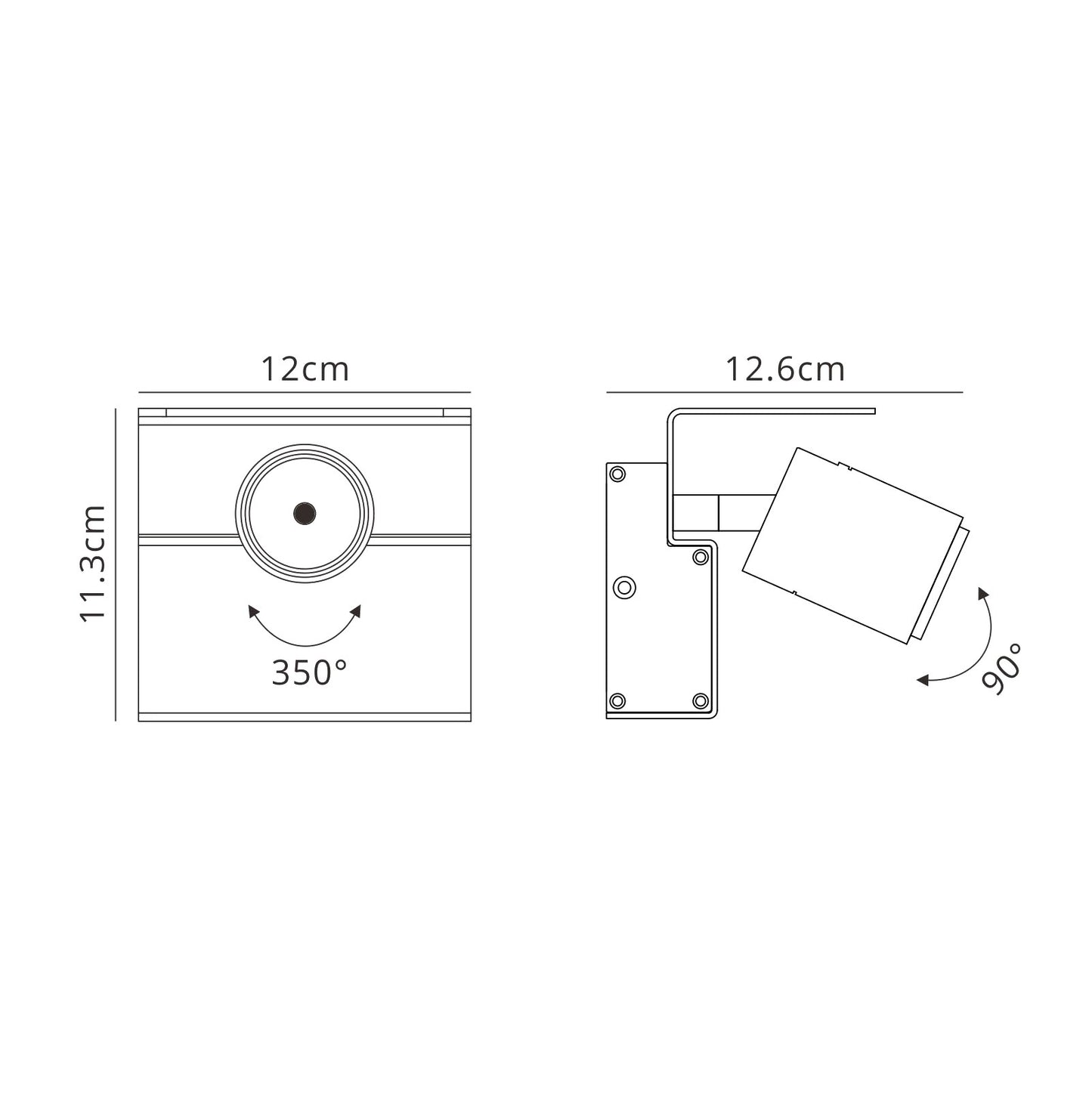 Bocaray Surface Mounted Spot / Wall Light 1 x 7W LED 3000K, 500lm, Matt White / Black, 3yrs Warranty by Mantra