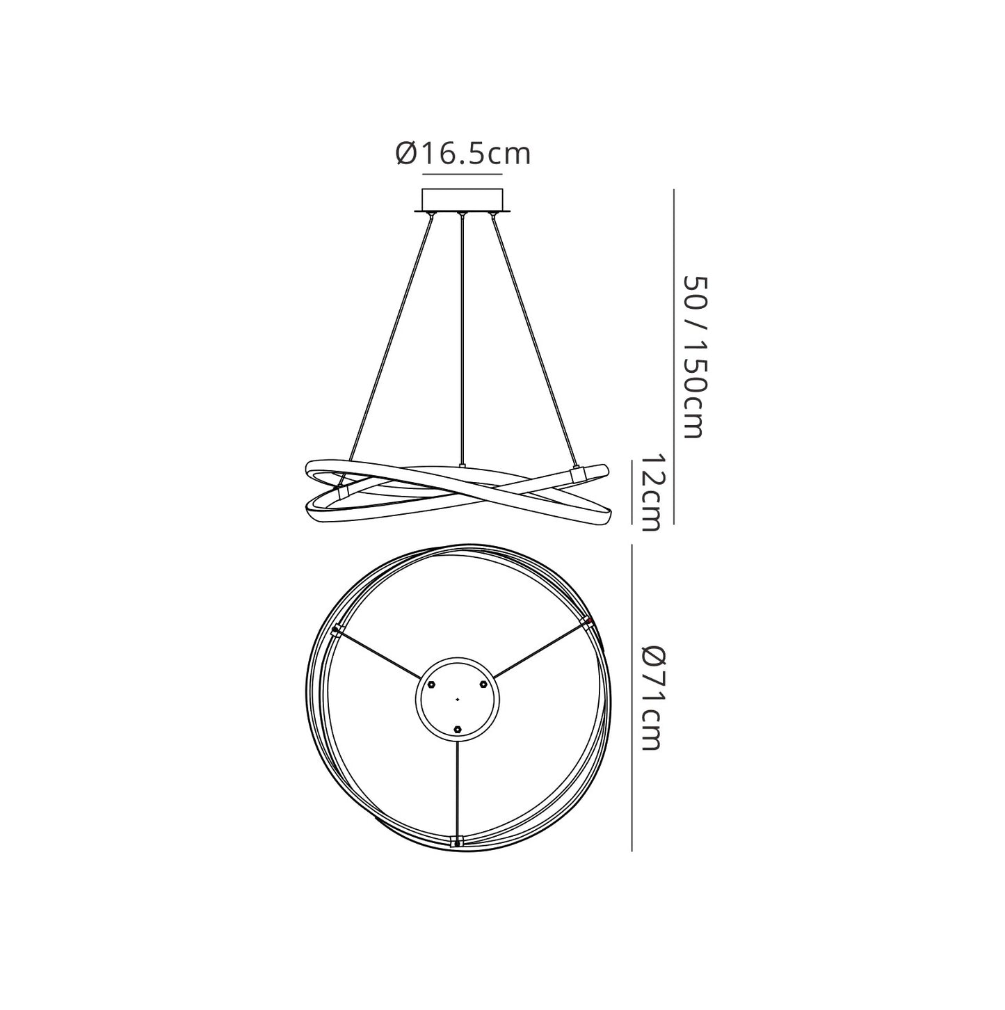 Infinity Pendant 60W LED 3000K, 4500lm, Dimmable Silver/Polished Chrome/White Acrylic, 3yrs Warranty by Mantra