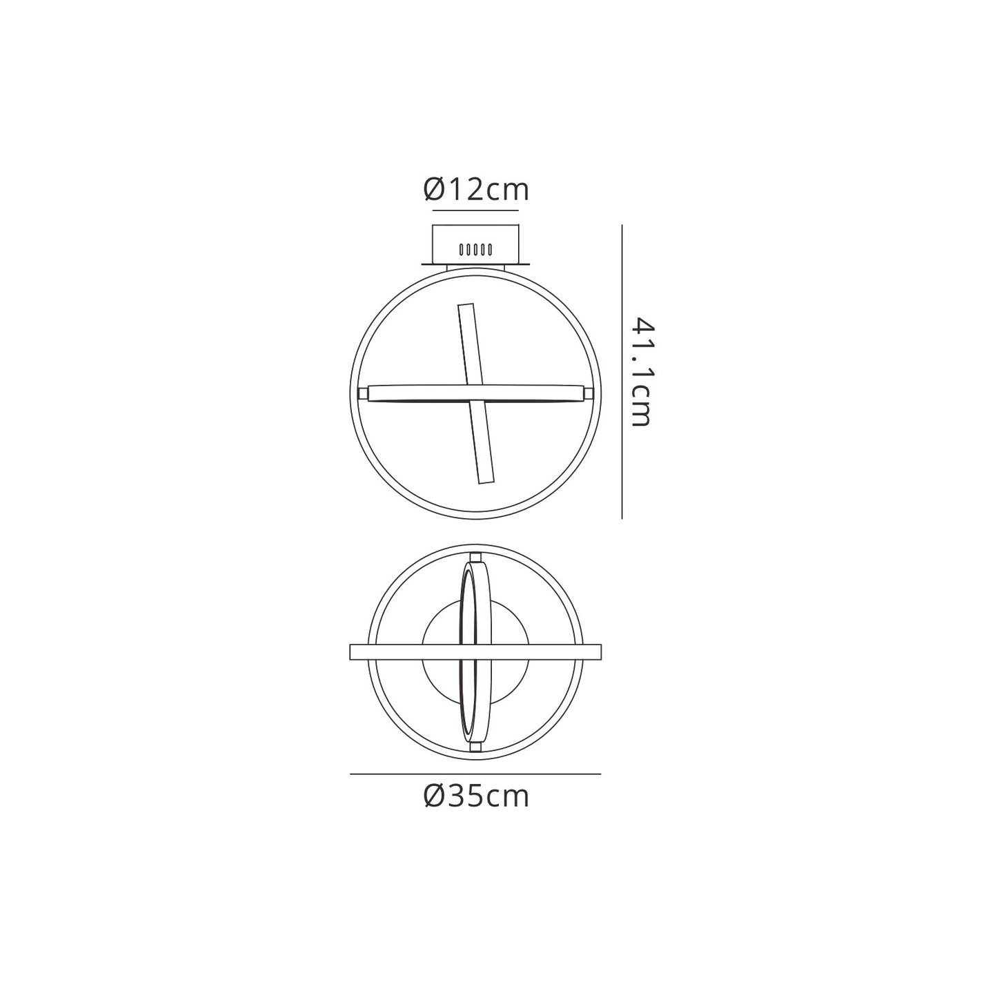 Orbital Ceiling Round 35cm, 3 Ring, 40W LED 3000K, 1510lm, White, 3yrs Warranty by Mantra