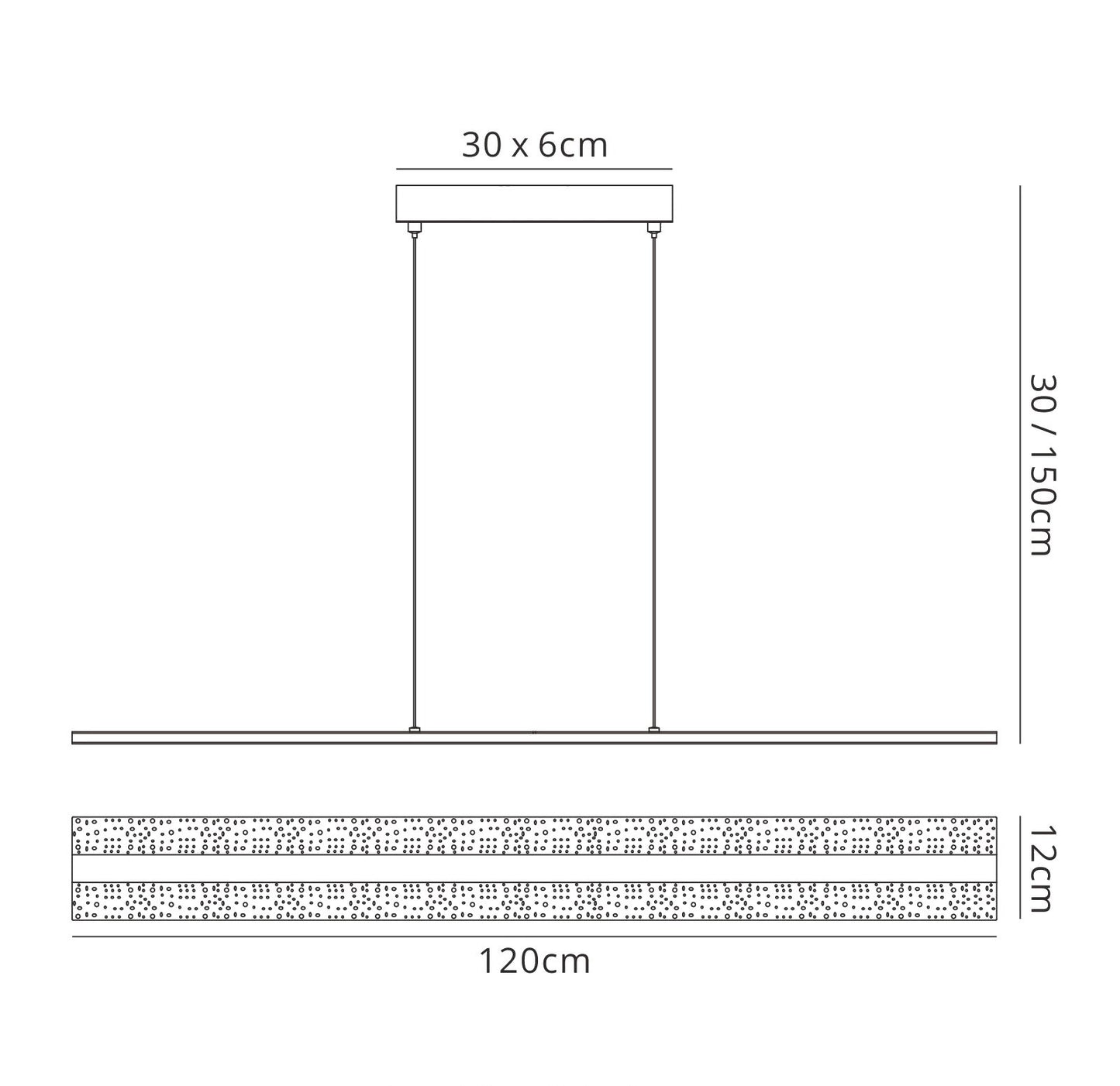 Burbuja Pendant Linear 120cm 48W LED 4000K, 3360lm, Chrome, 3yrs Warranty by Mantra