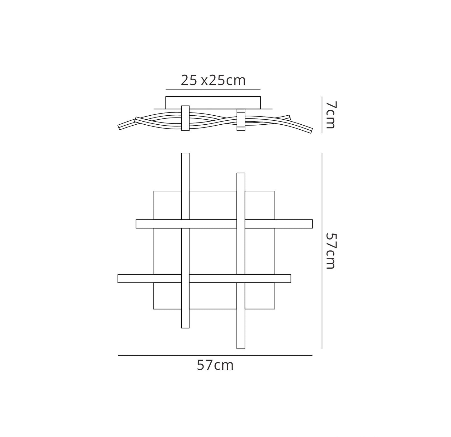 Nur Brown Oxide Square Ceiling 34W LED 2800K, 2600lm, Dimmable Frosted Acrylic/Brown Oxide, 3yrs Warranty by Mantra