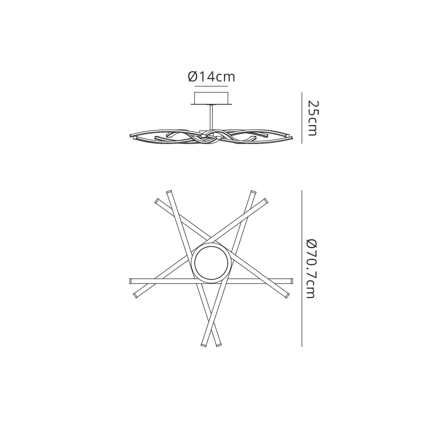 Aire LED Ceiling 70.5cm Round 42W 3000K, 3700lm, Dimmable, Silver/Frosted Acrylic/Polished Chrome, 3yrs Warranty by Mantra