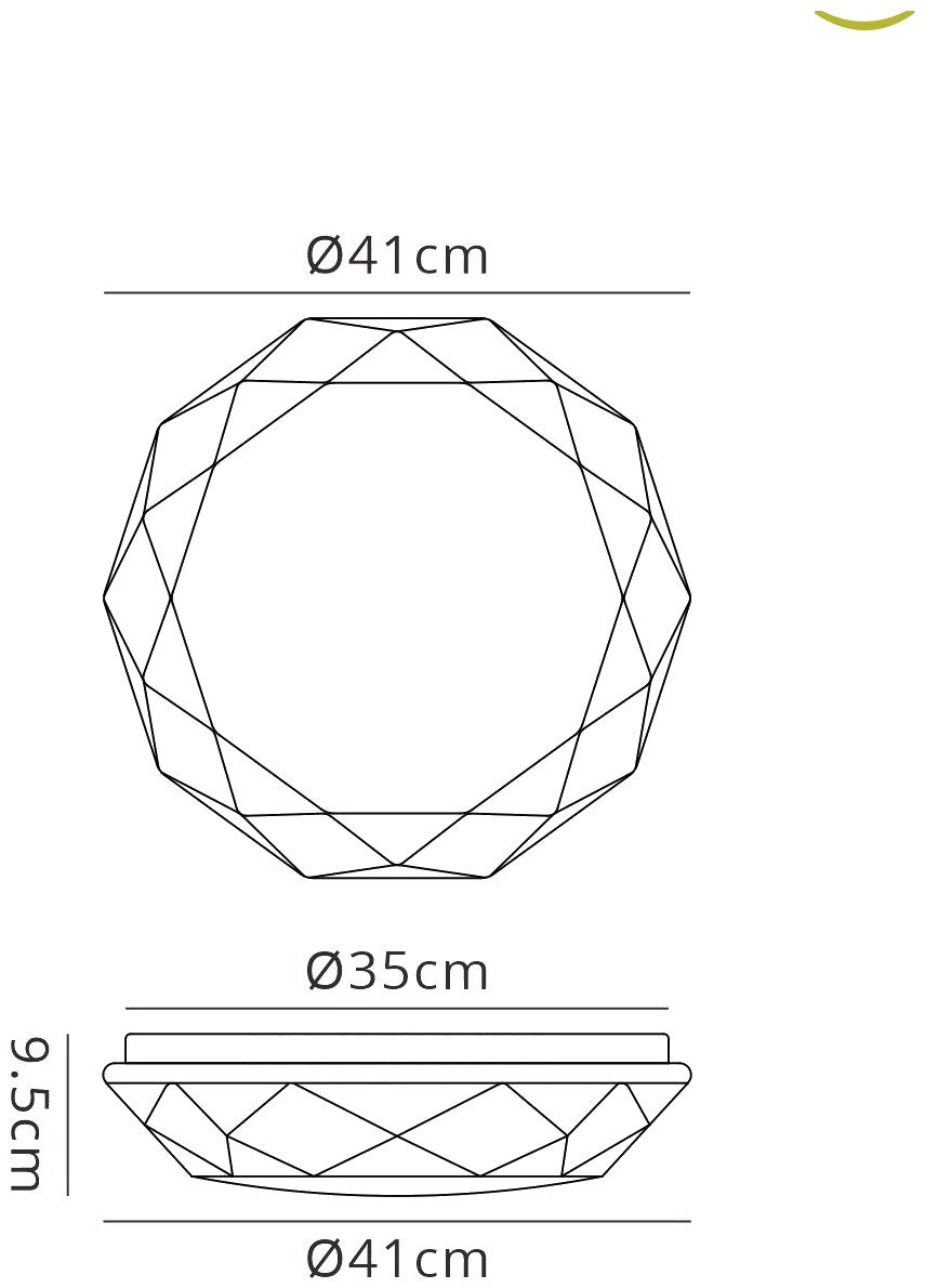 Diamante Smart Ceiling, 56W LED, 3000-5000K Tuneable White, 4000lm, Remote Control, APP, Alexa & Google Voice Control, White, 3yrs Warranty by Mantra
