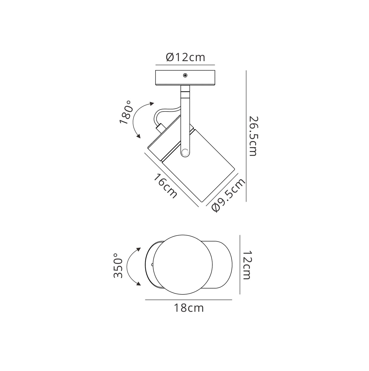 Aruba Spot 1L 1 x E27 Max 40W (Not Incl) White by Mantra