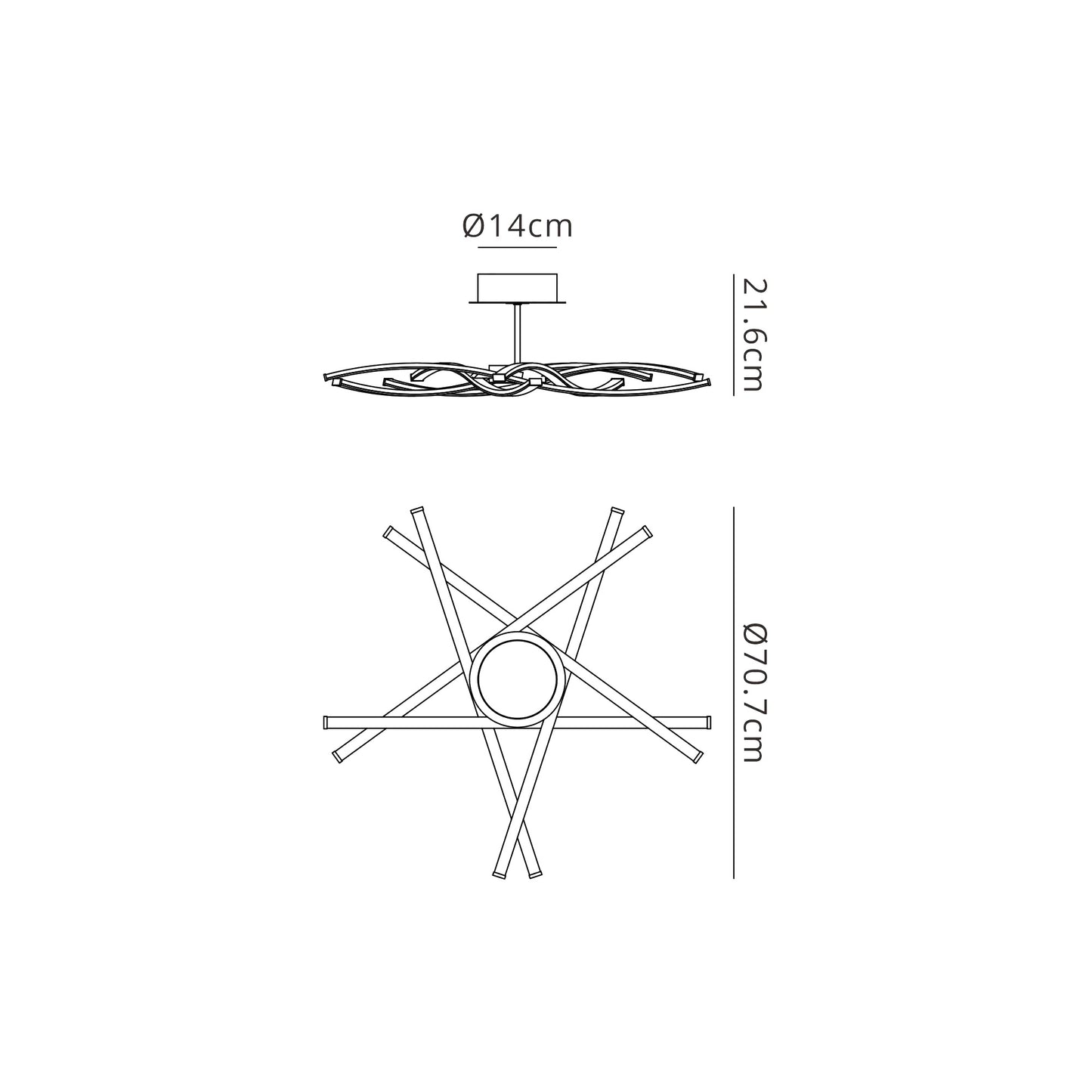 Aire Semi Flush, 42W LED, 3000K, 3700lm, Silver/Frosted Acrylic/Polished Chrome, 3yrs Warranty by Mantra