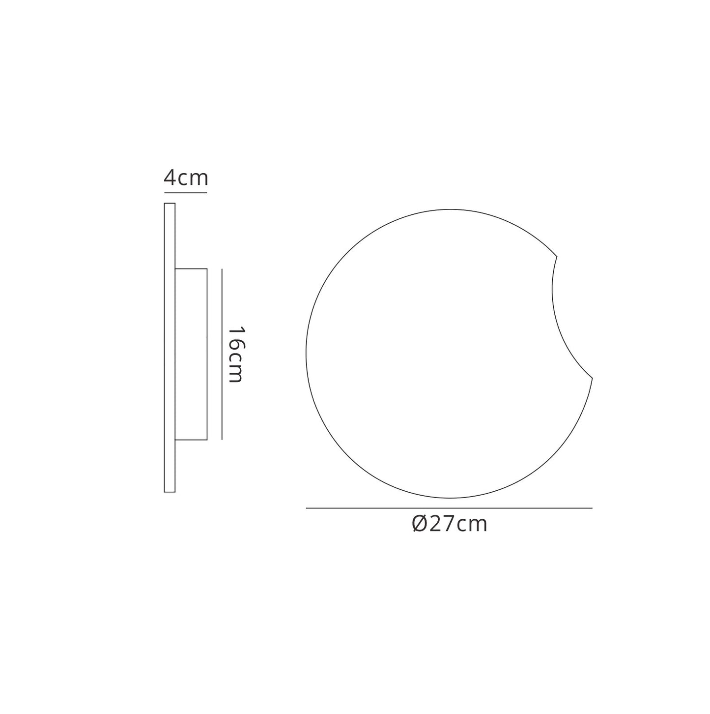 Petaca Wall Lamp 27cm Round, 1260lm, 16W LED 3000K Matt White / Acrylic, 3yrs Warranty by Mantra