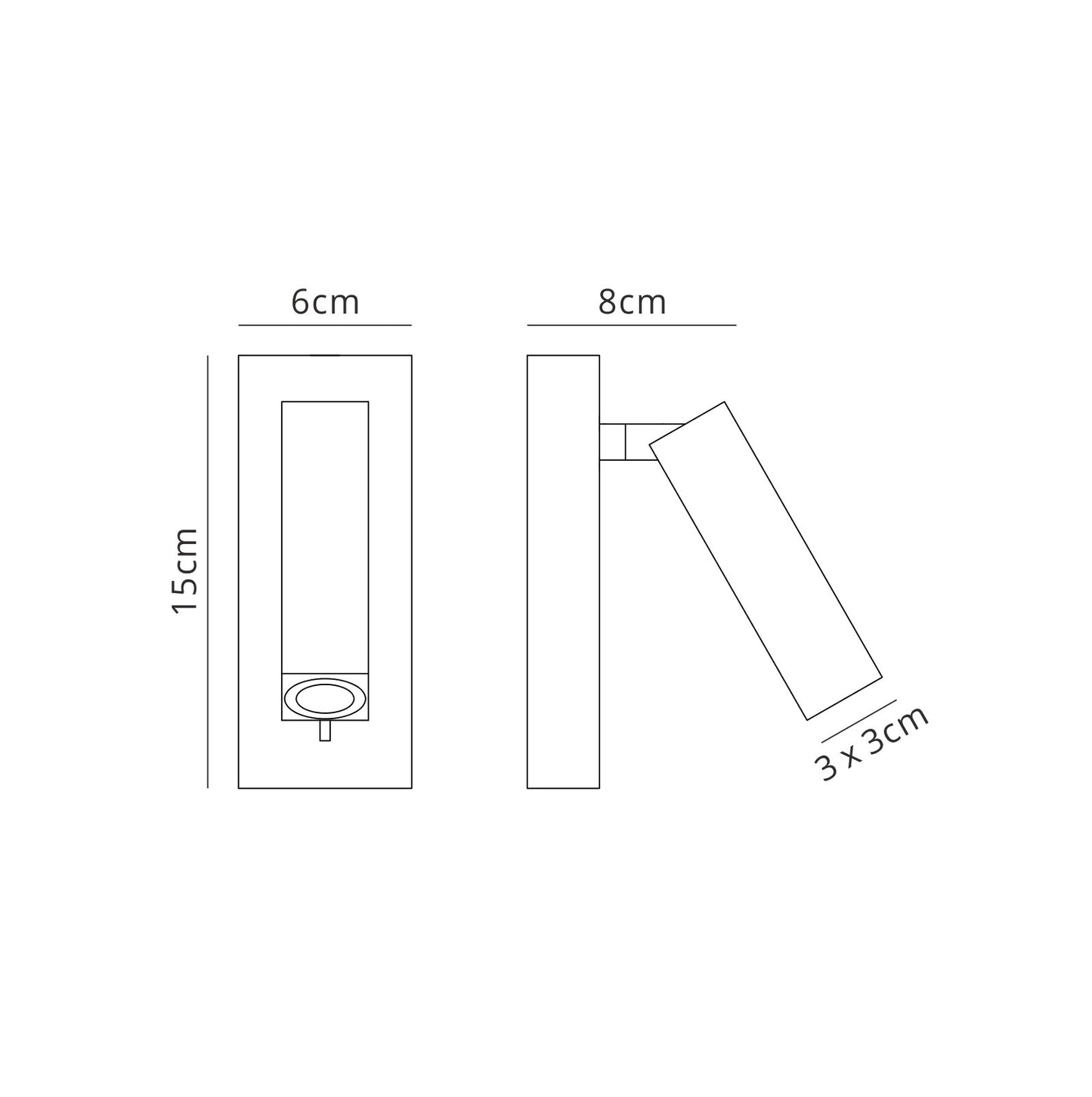 Tarifa Wall/Reading Light, Adjustable 3W LED, 3000K, 210lm, Switched, White, 3yrs Warranty by Mantra