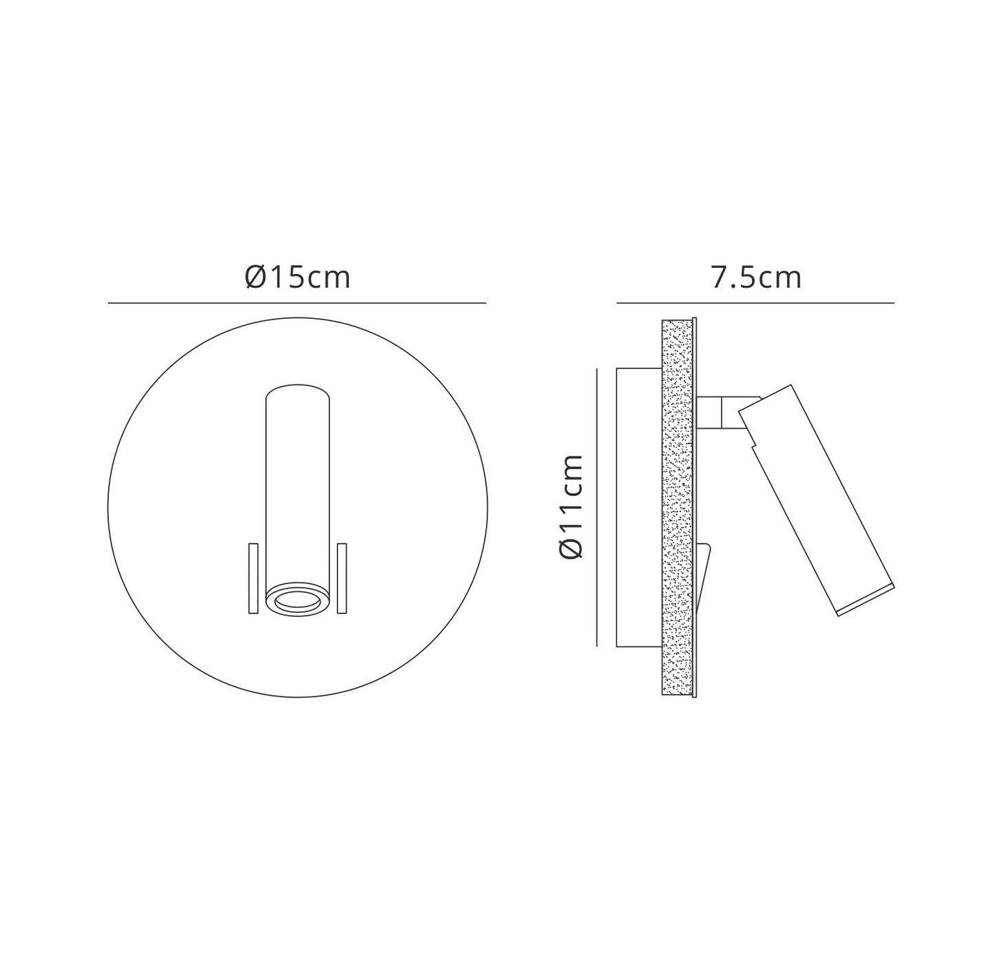 Cayman Round Wall + Reading Light, 6W + 3W LED, 3000K, 620lm Total, Individually Switched, Satin Nickel, 3yrs Warranty by Mantra