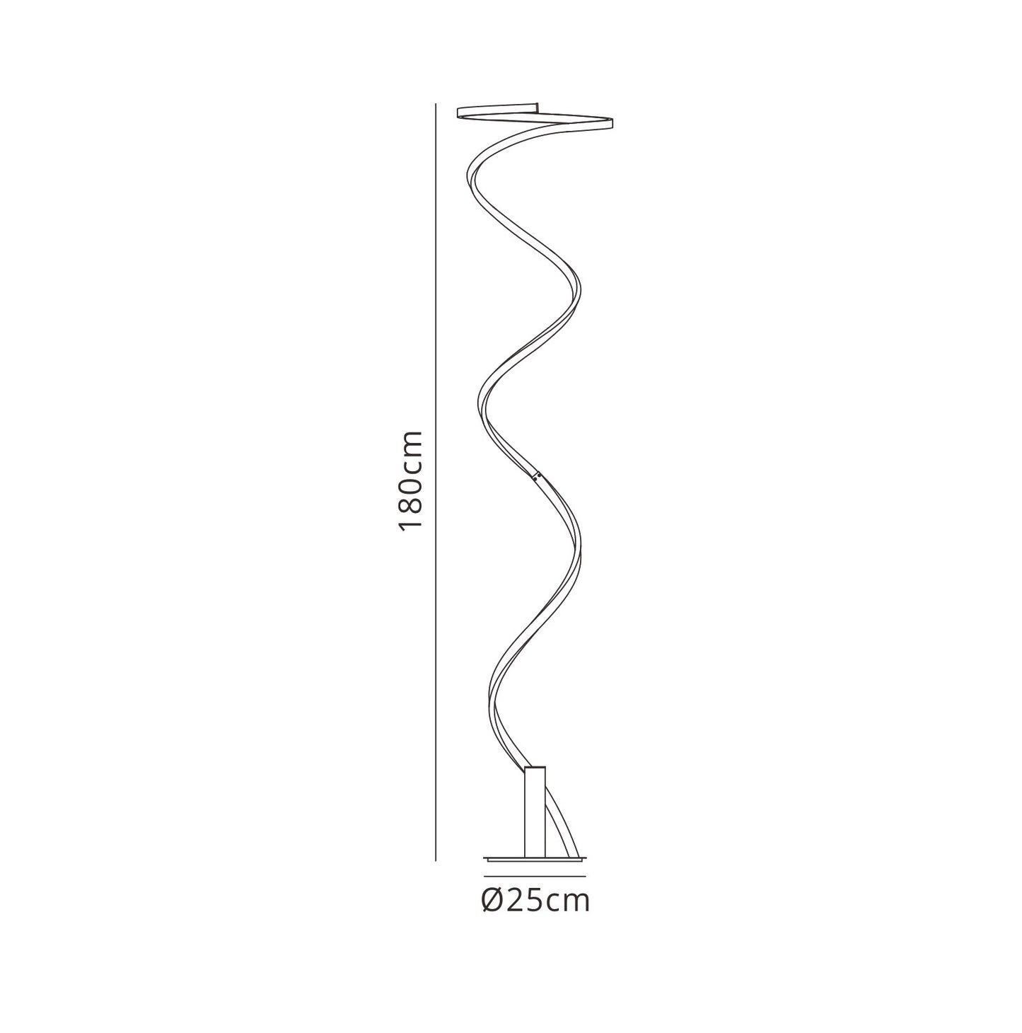 Helix Floor Lamp 180cm, 42W LED, 3000K, 3360lm, Silver & Chrome, 3yrs Warranty by Mantra