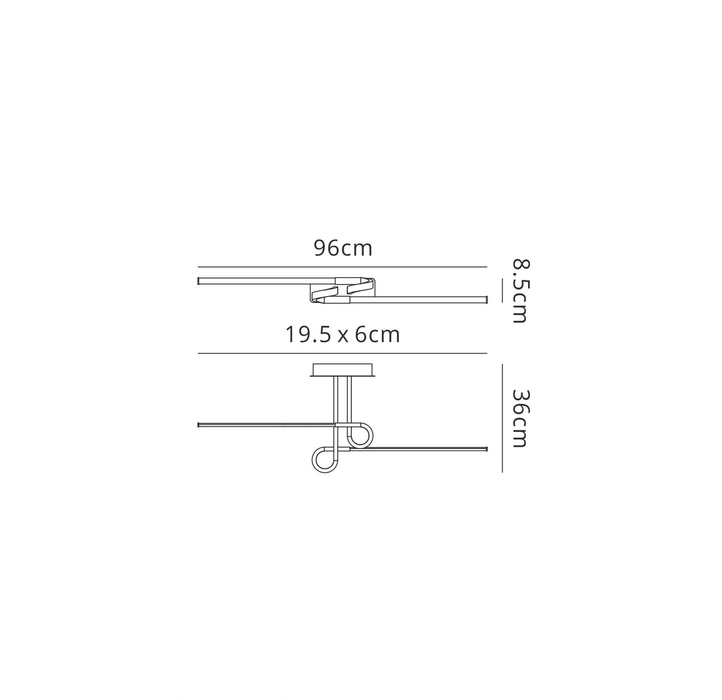 Cinto Linear Ceiling 20W LED, 3000K, 1600lm, Polished Chrome, 3yrs Warranty by Mantra