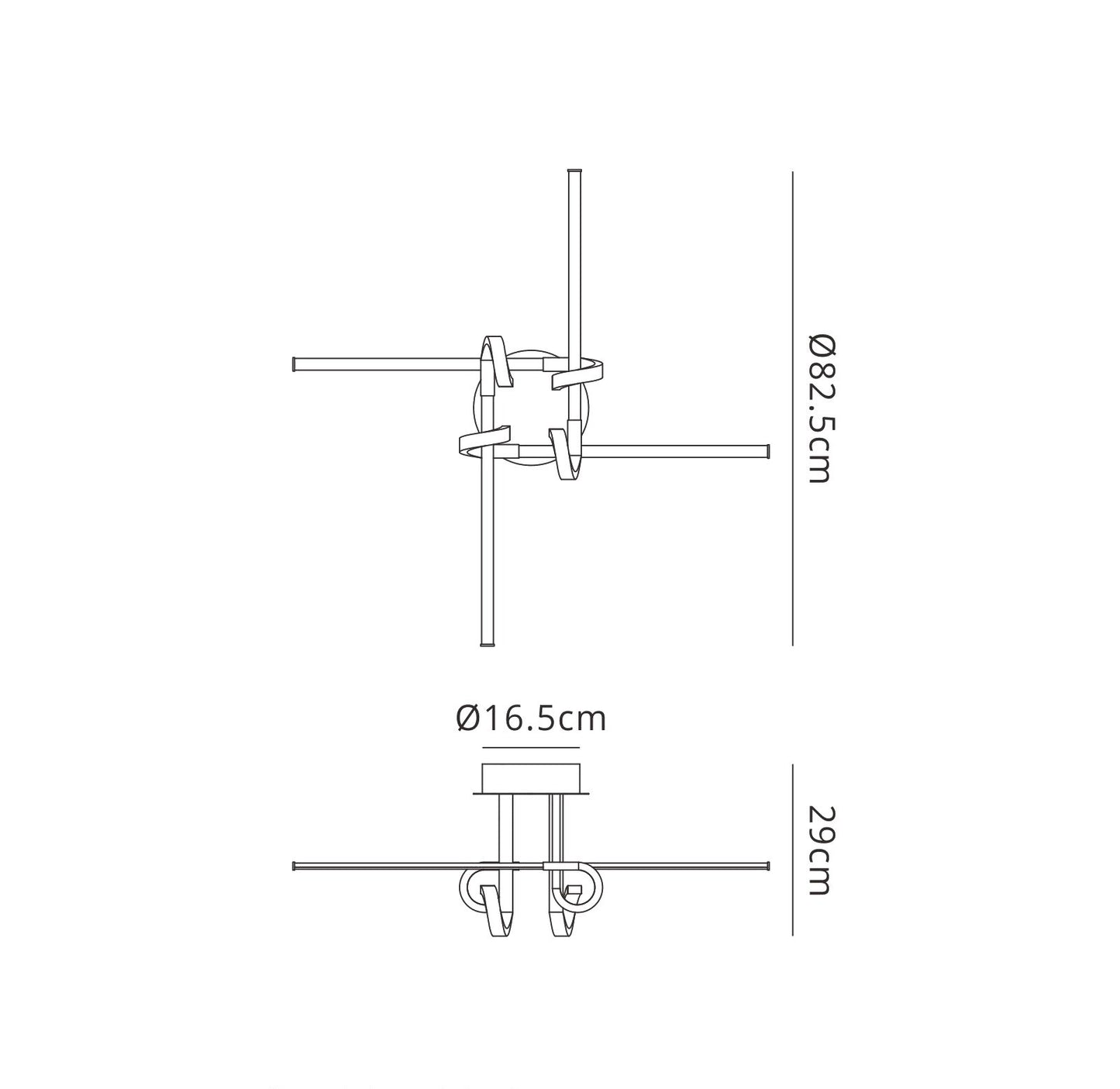 Cinto Ceiling 28W LED, 3000K, 2250lm, Polished Chrome, 3yrs Warranty by Mantra